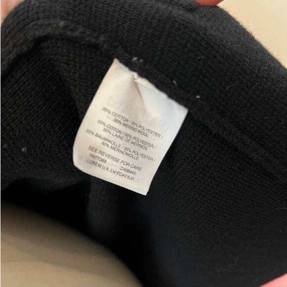 J Crew Black Ponte Pique Wool Cotton Knit Relaxed Open Front Blazer Jacket Small - Picture 7 of 7